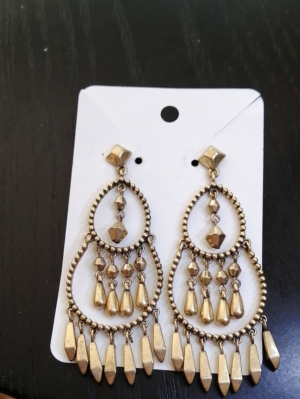 Stella And Dot Double Hoop Dangle Vintage Earrings